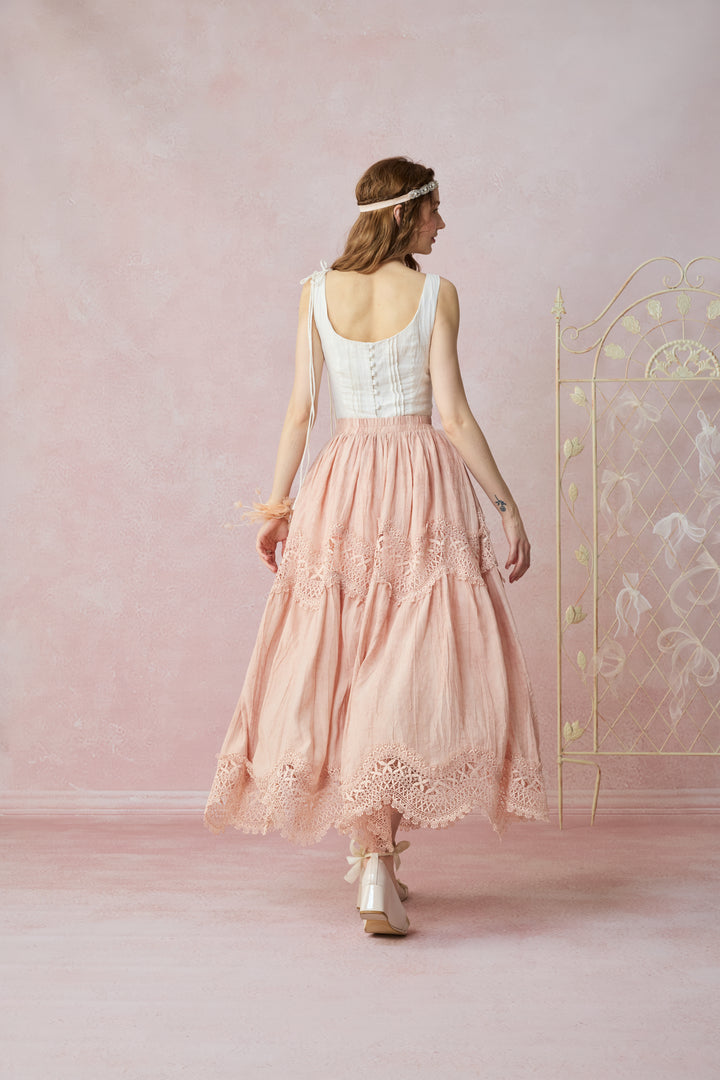 Moonstone 22 |Lace linen Maxi skirt