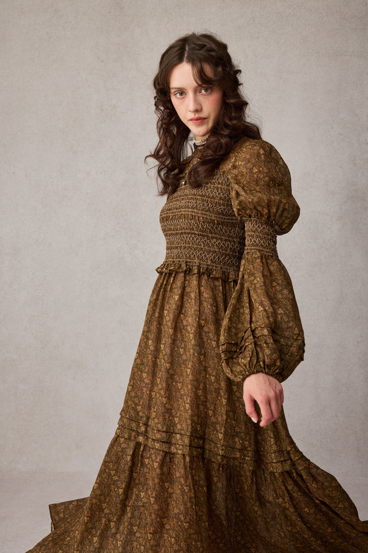 Jane 33 |Edward Smocking Linen Dress Chemise