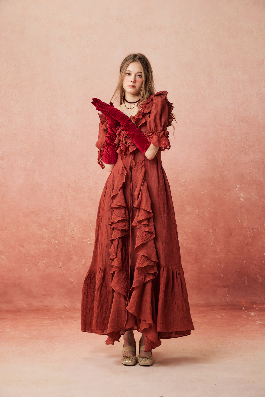 red maxi linen dress Red Linen Maxi Dress: Button-down Belted Dress With Pockets, Plus Size Clothing