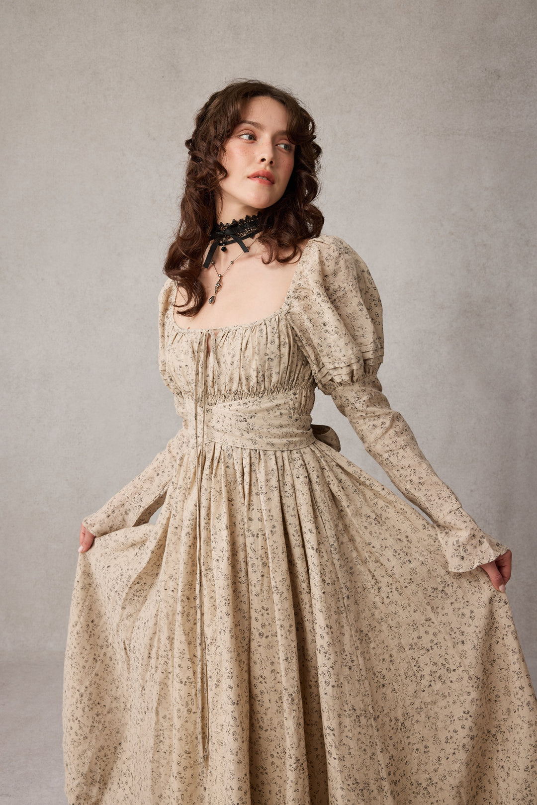 Paisley 11 | Elegant Floral Linen Dress