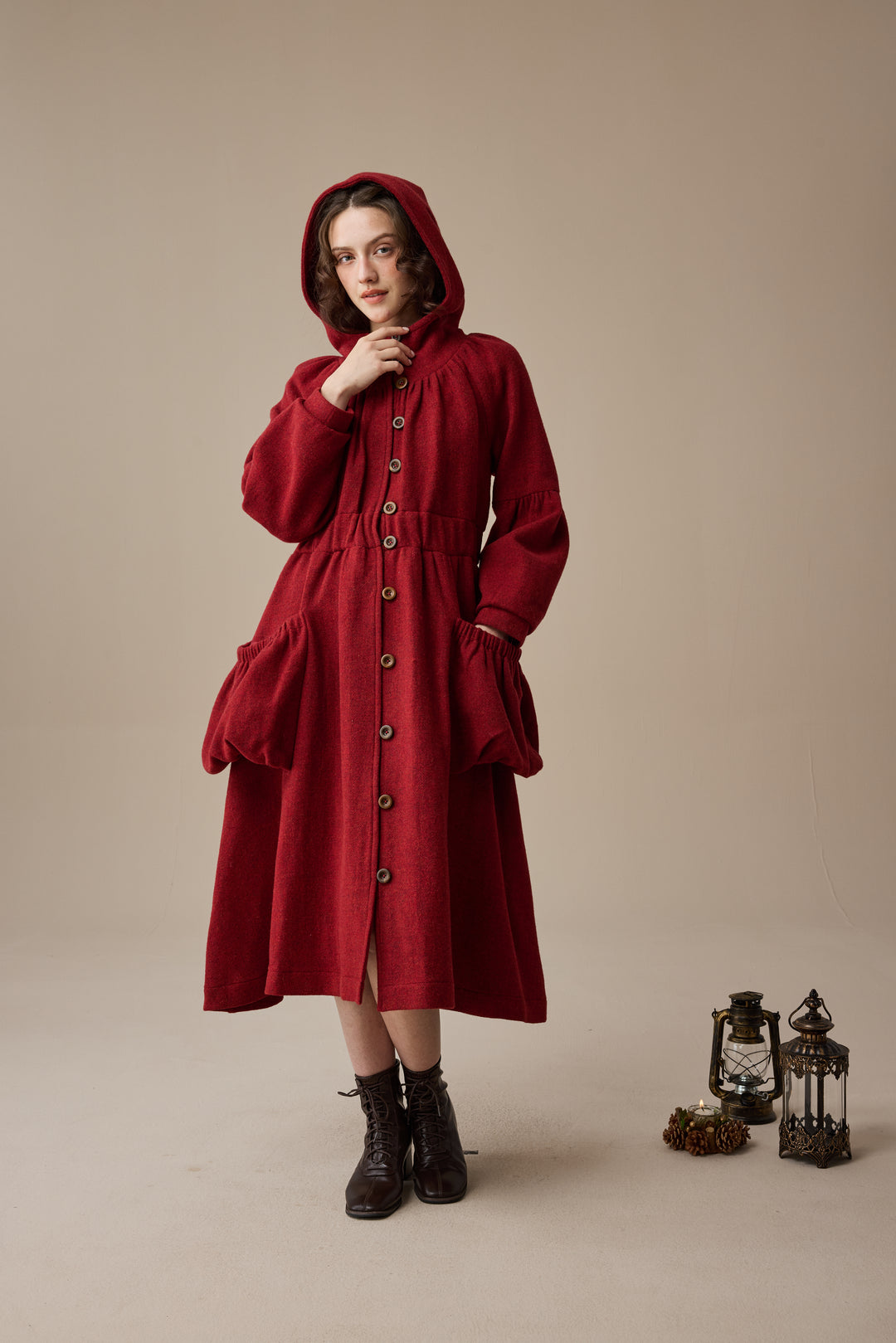 Melissa 28 |100% Wool Hooded Coat