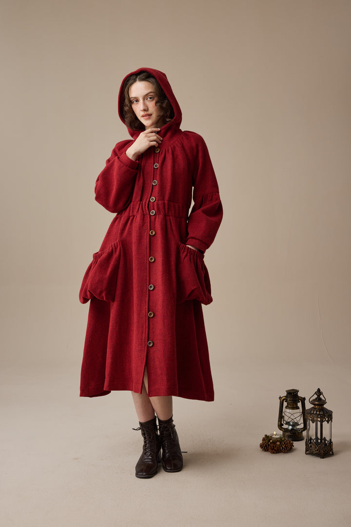 Melissa 28 |100% Wool Hooded Coat
