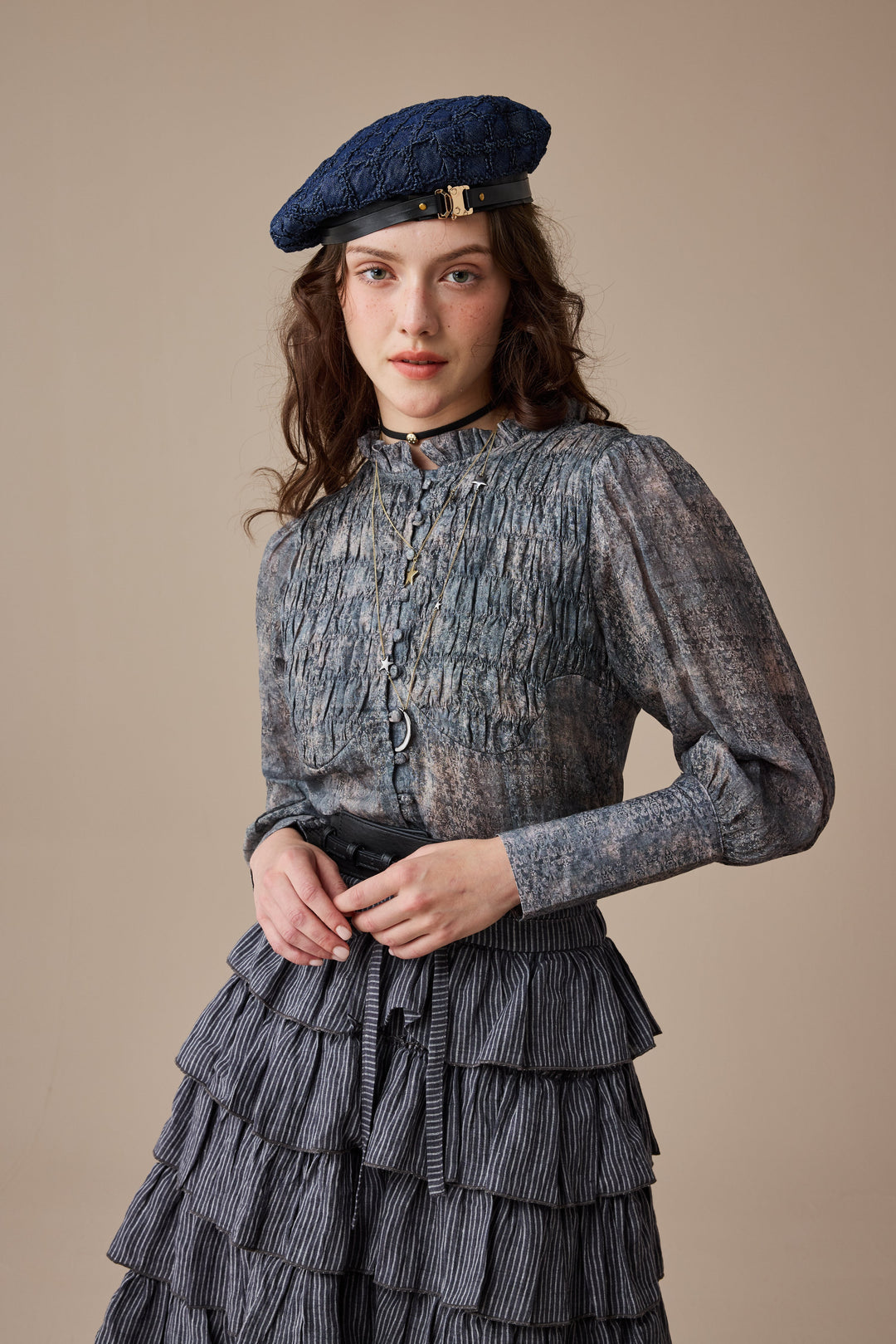 Clove 9 | smocked longsleeved linen blouse