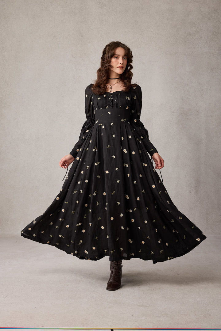 Phoenix 24 | Embroidery Daisy Linen Dress
