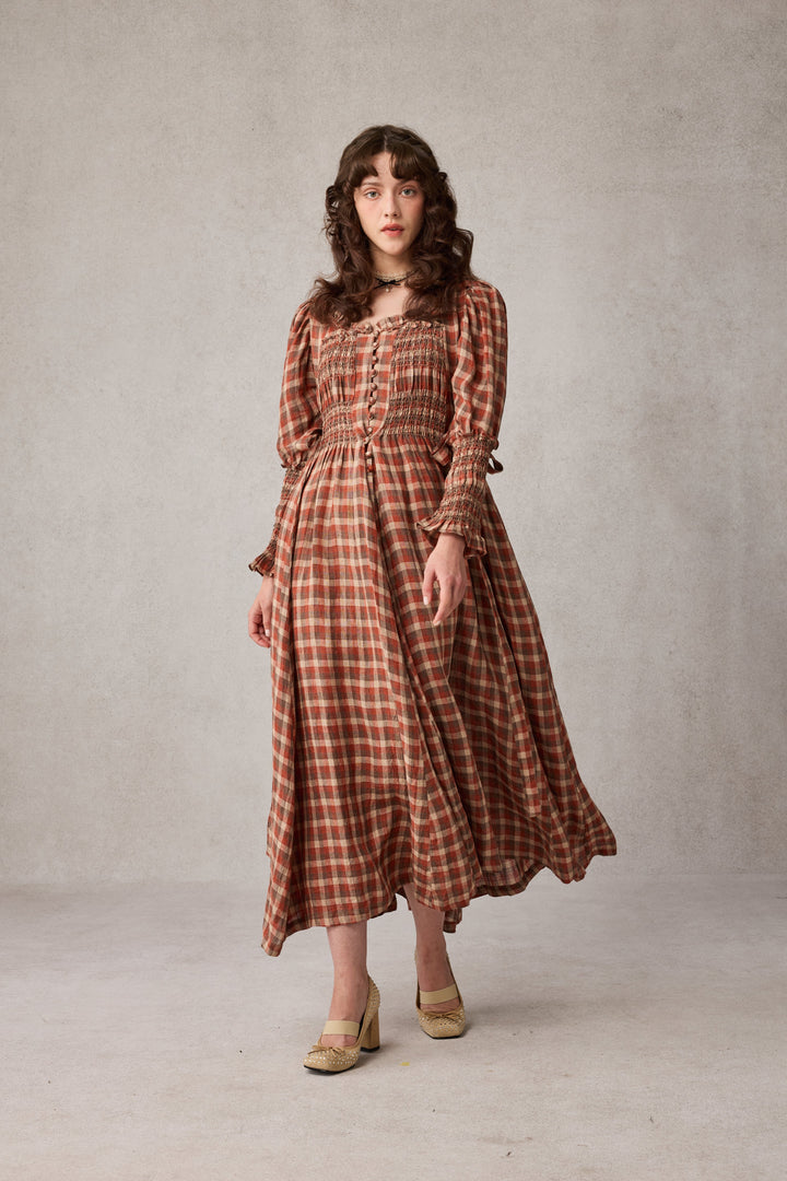 Jasmine 21 |smocking linen dress