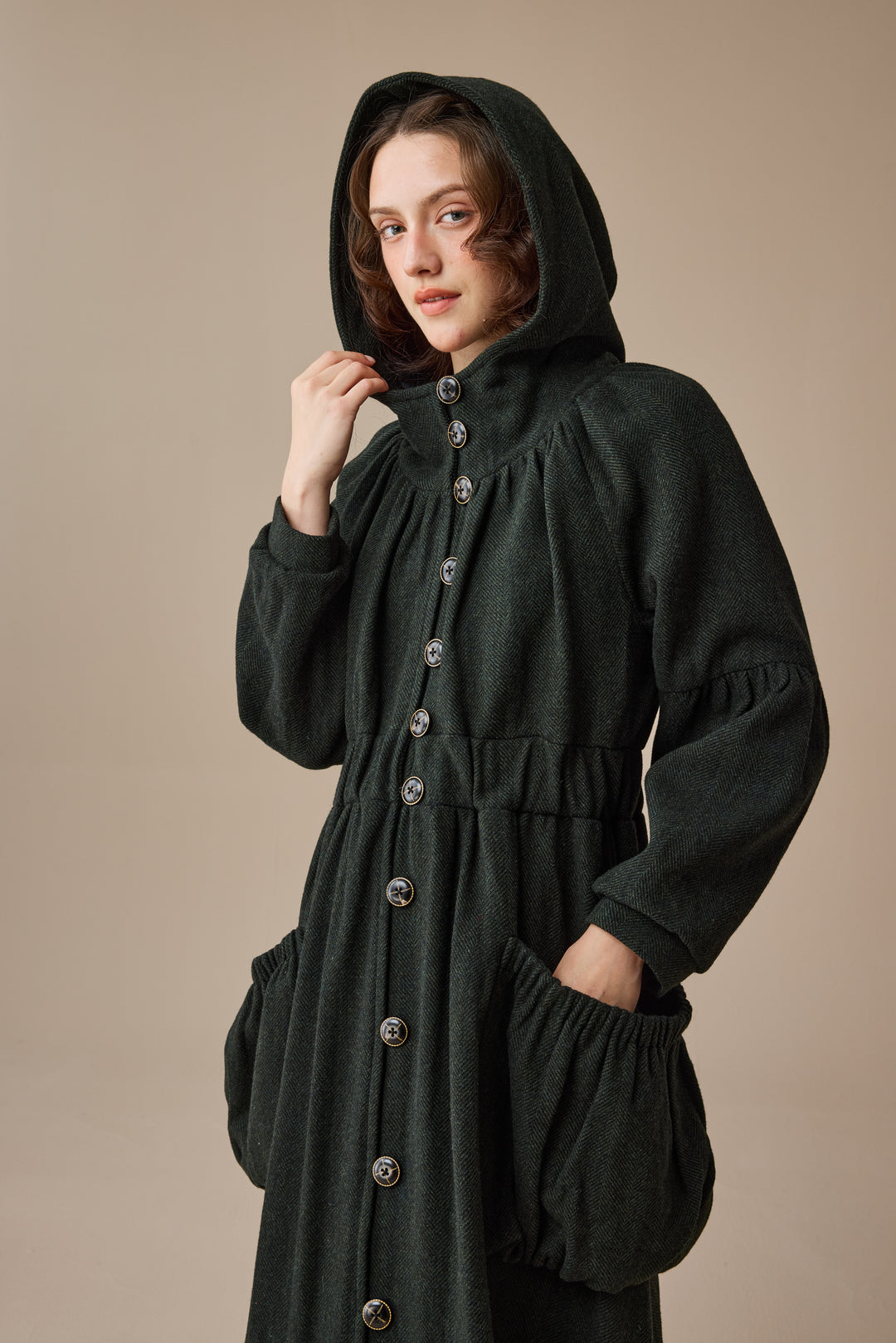 Melissa 28 |100% Wool Hooded Coat