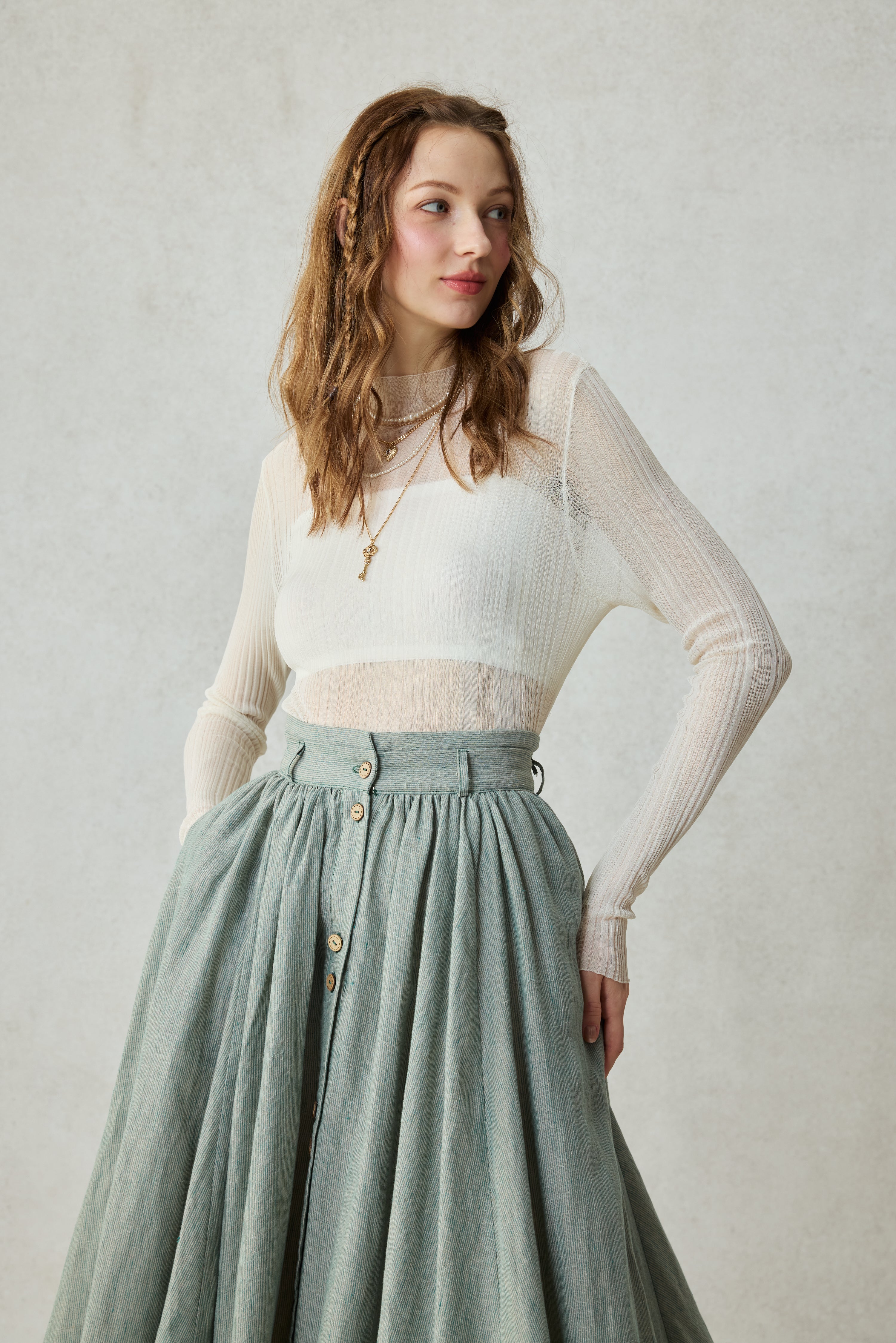 Dorothy 27 | Ruffled maxi linen skirt – Linennaive