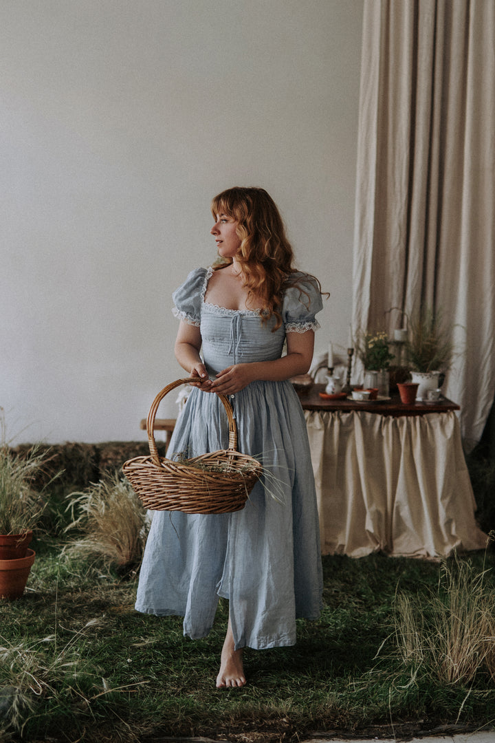 Monet Haze 26 | Fairy layered Linen Dress with pintucks