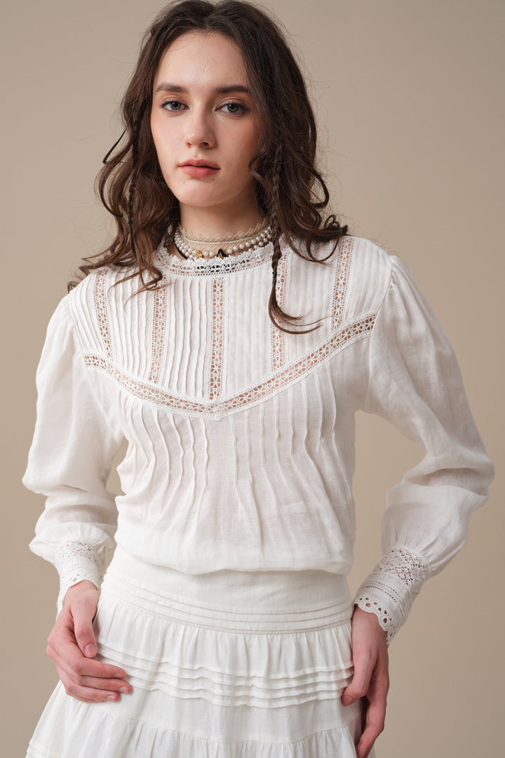 Minna 21 | Edward Linen Lace Blouse