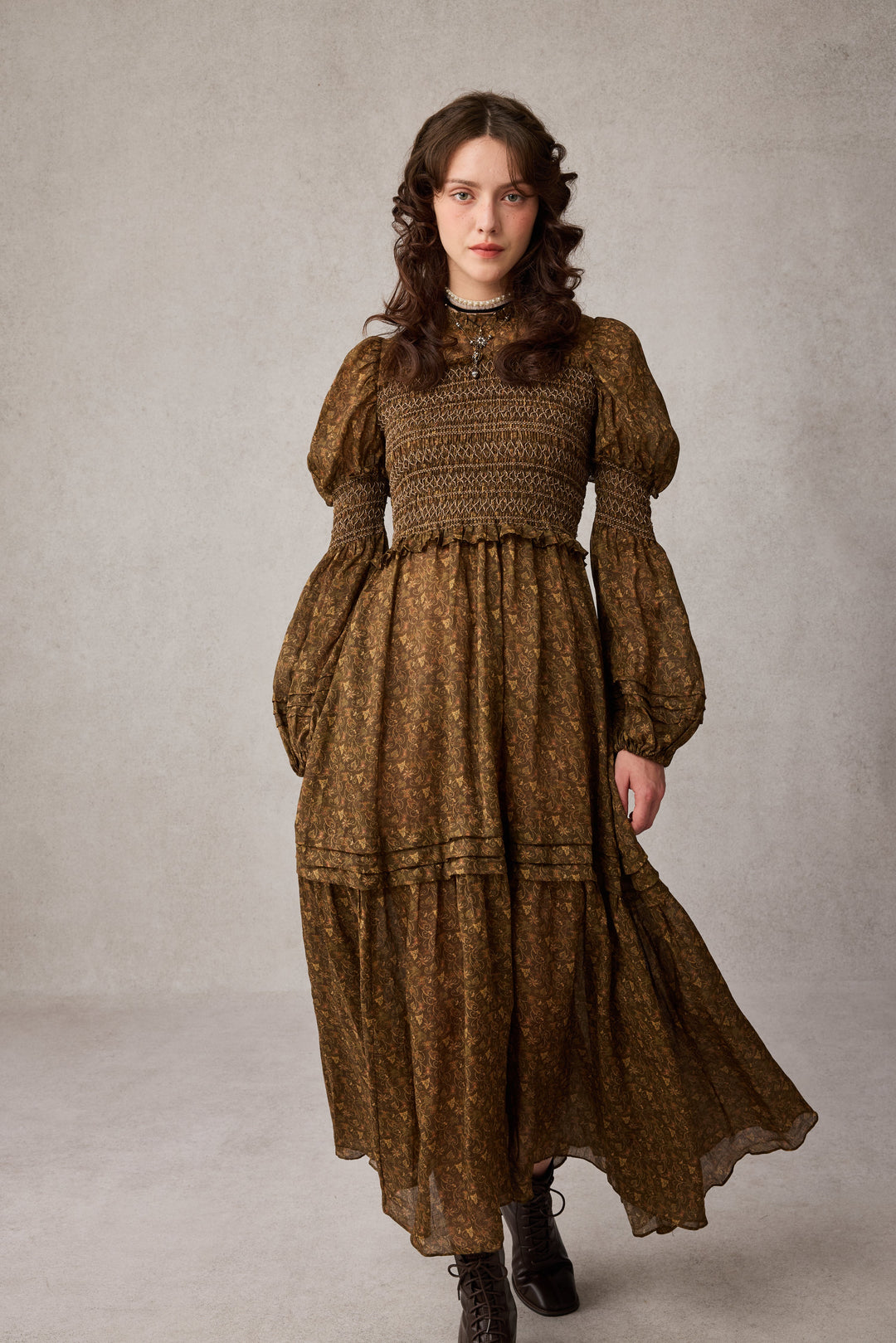 Jane 33 |Edward Smocking Linen Dress Chemise