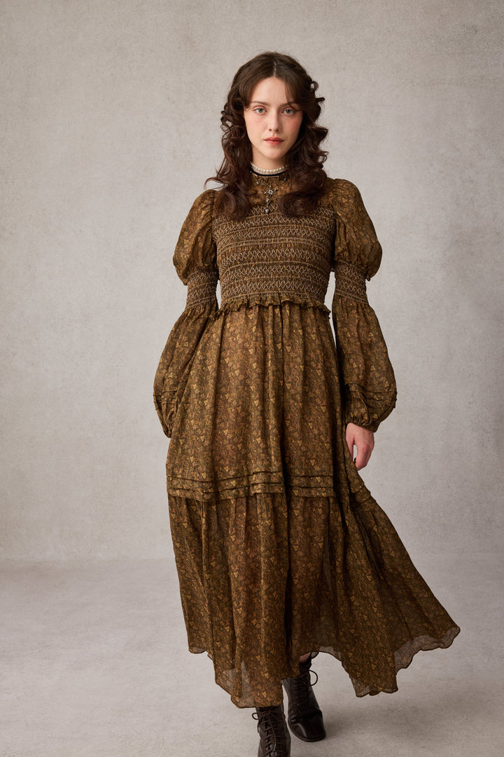 Jane 33 |Edward Smocking Linen Dress Chemise