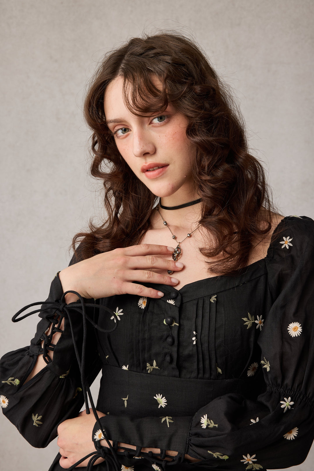 Phoenix 24 | Embroidery Daisy Linen Dress