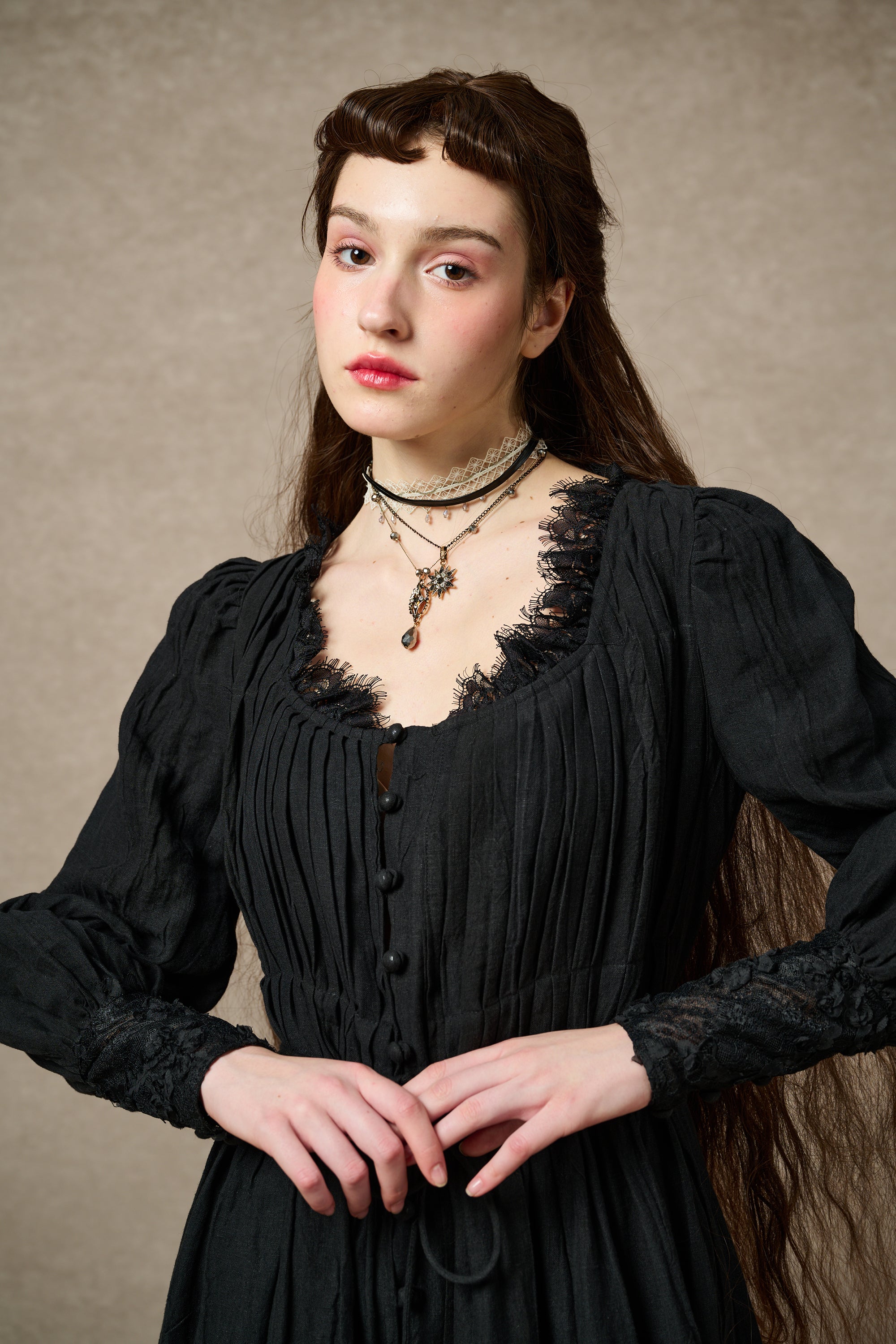 Josefina 19 | Dreamy Pleated Linen Dress Gown – Linennaive