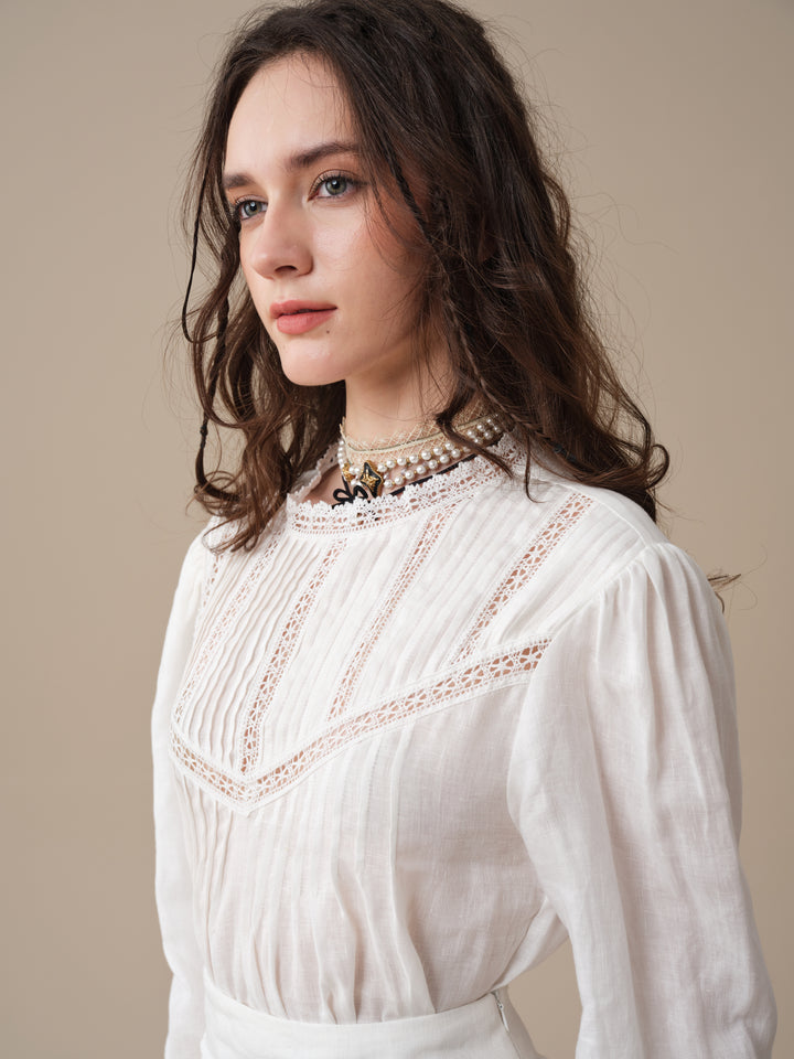 Minna 21 | Edward Linen Lace Blouse