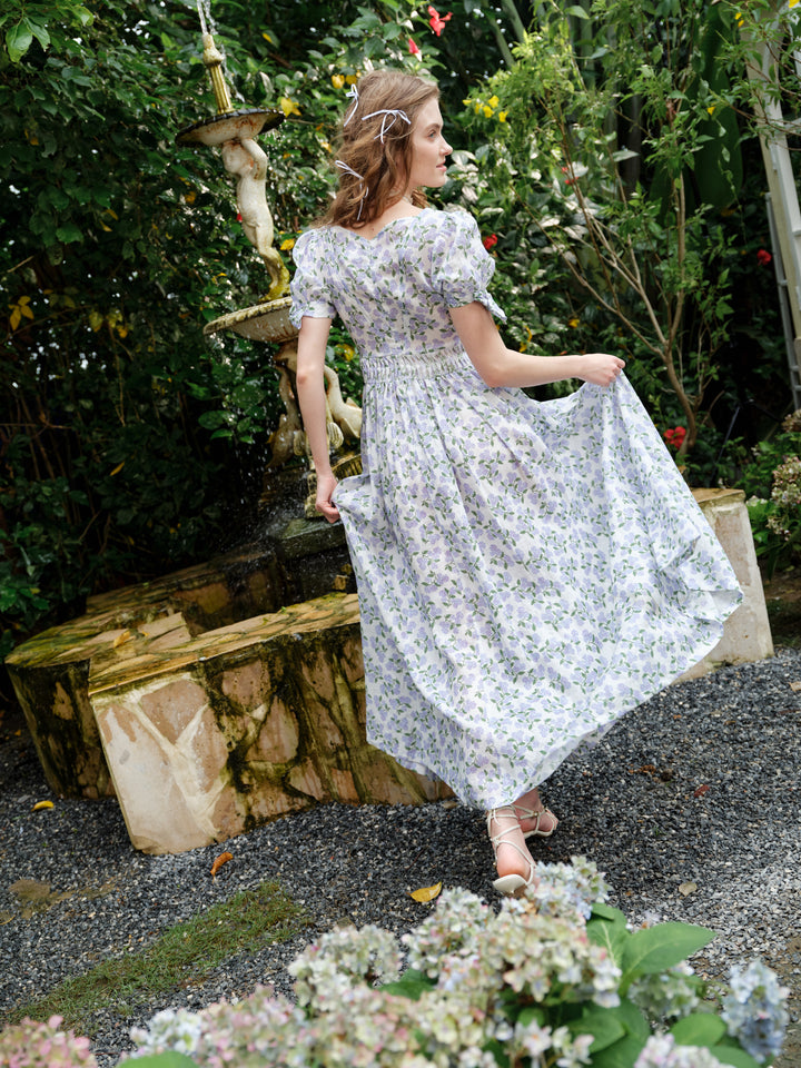 Hydrangea 27 | Corset Floral Linen Dress