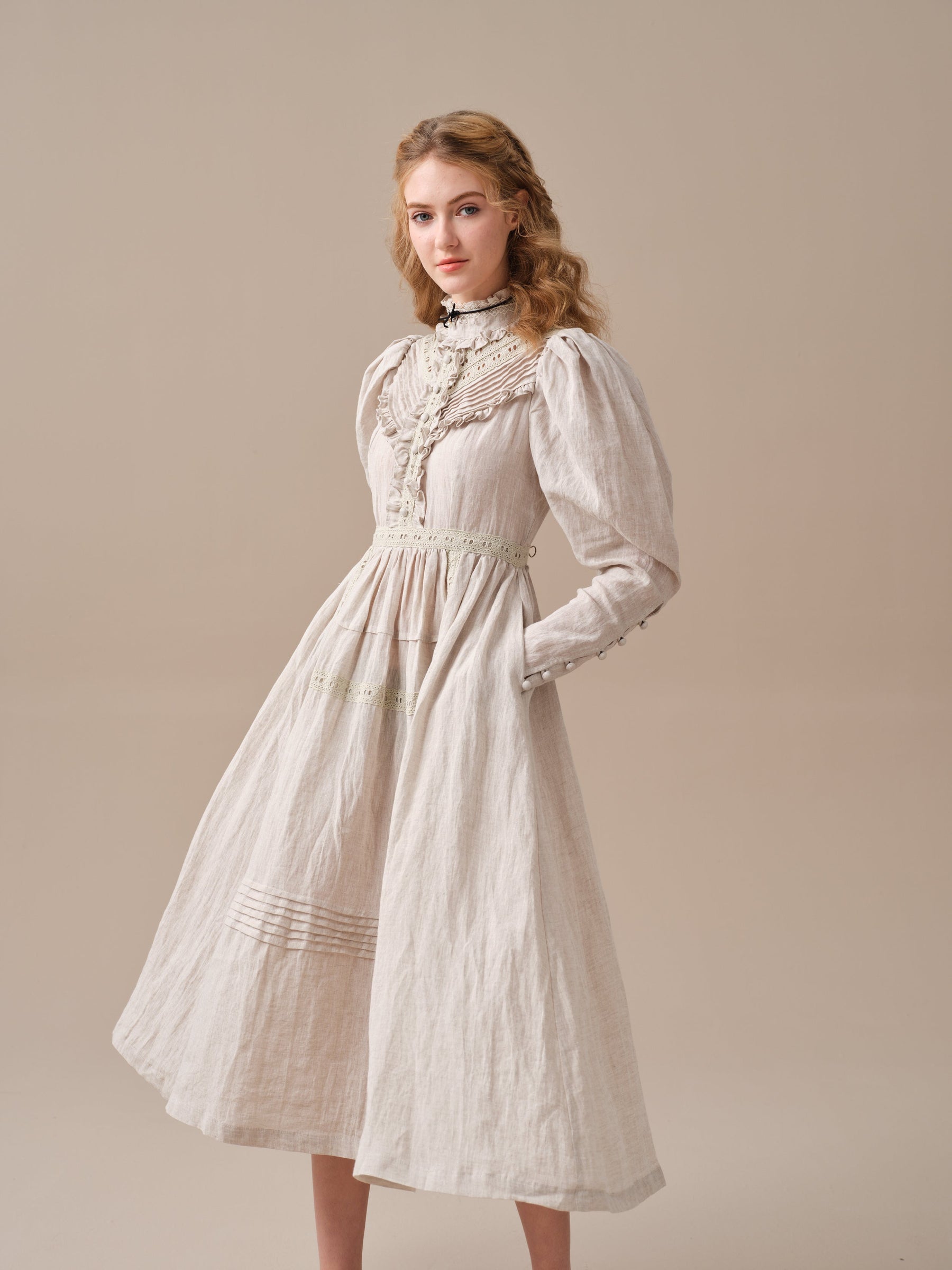 Mary Dress in Linen, USA