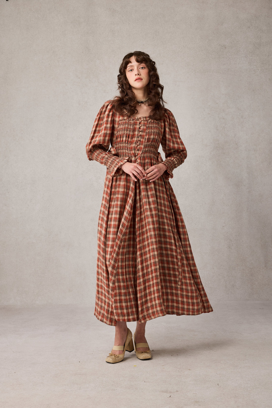 Jasmine 21 |smocking linen dress