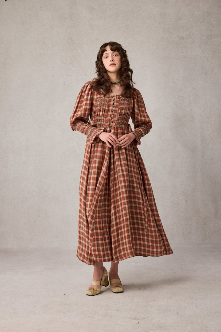 Jasmine 21 |smocking linen dress