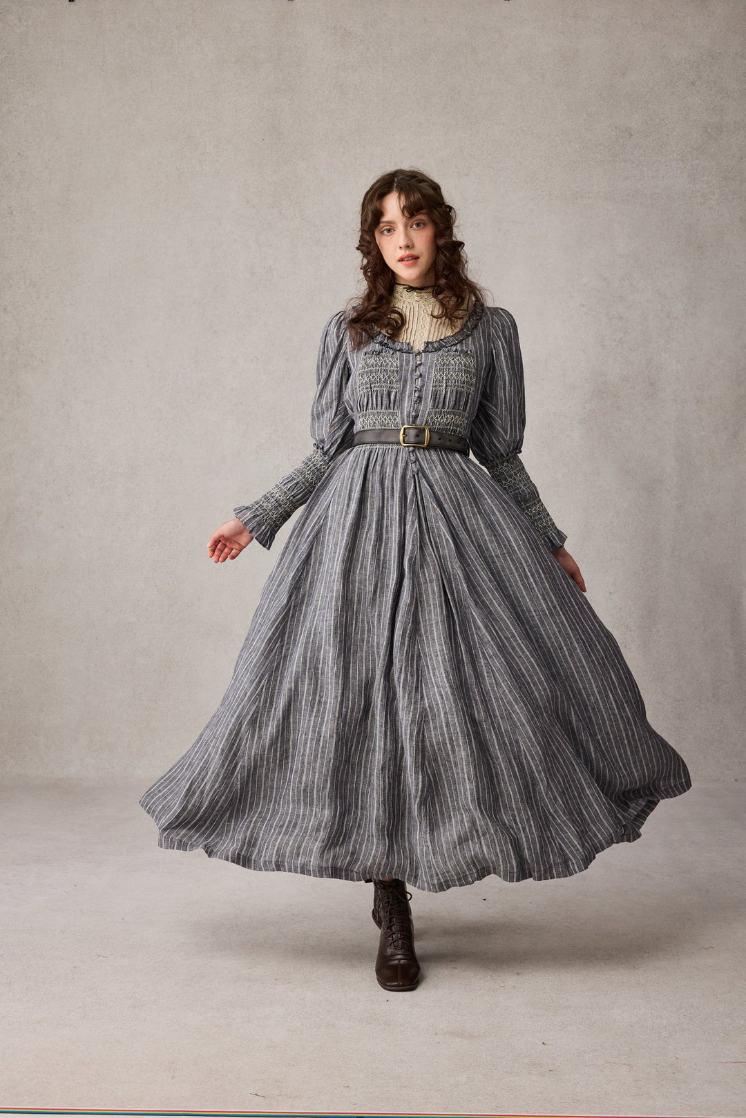 Jasmine 21 |smocking linen dress