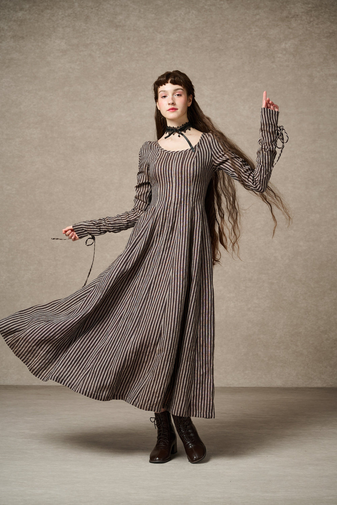 Crystal 17 | Victorian maxi linen dress Golden Saffron / XL Crystal 17 | Victorian maxi linen dress Golden Saffron / XL
