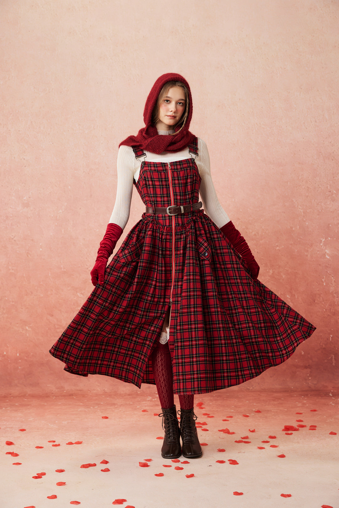 Tess 31 |100% Wool Halter Dress Tartan Red / XS Tess 31 |100% Wool Halter Dress Tartan Red / XS