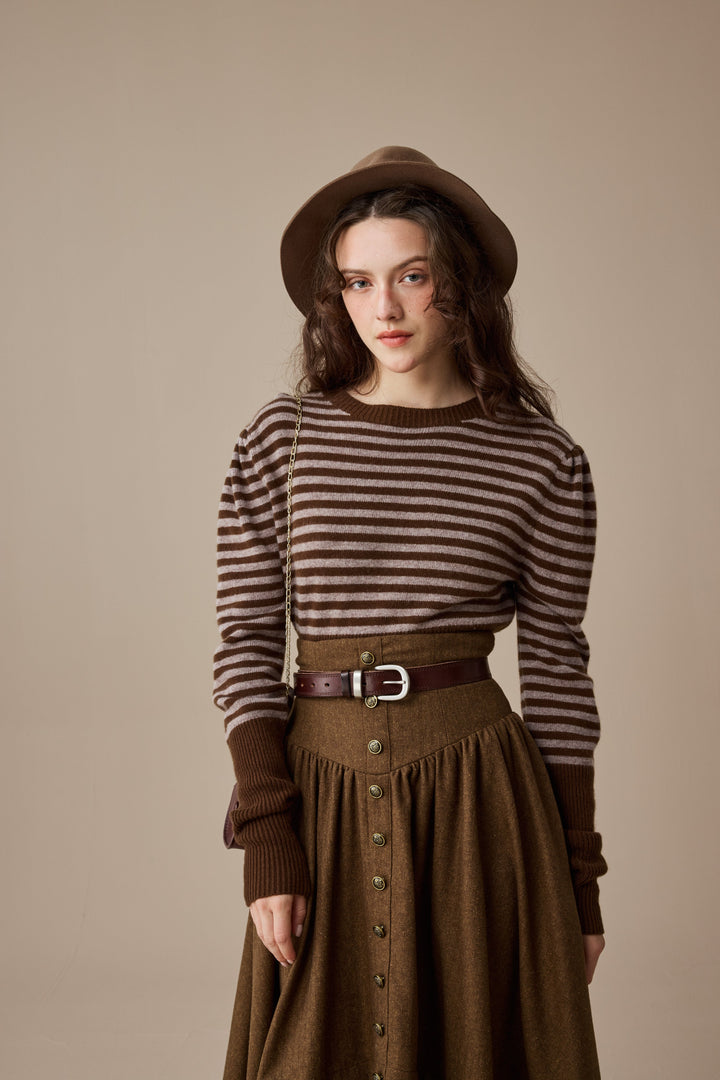 Christina 19 |Retro Layered Wool Skirt