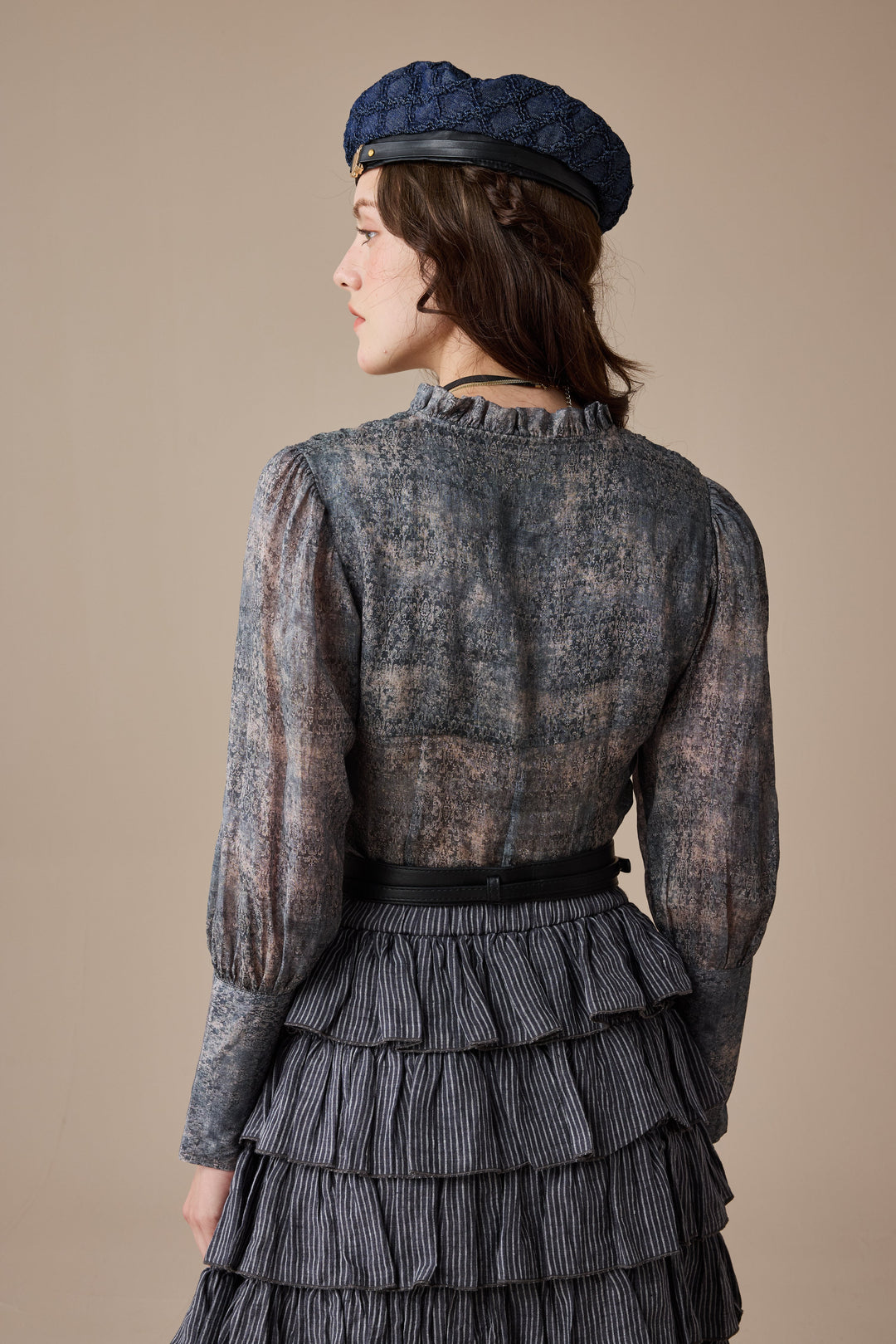 Ischia 14 | Layered petal linen skirt