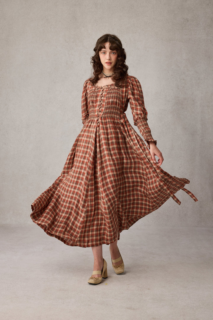 Jasmine 21 |smocking linen dress