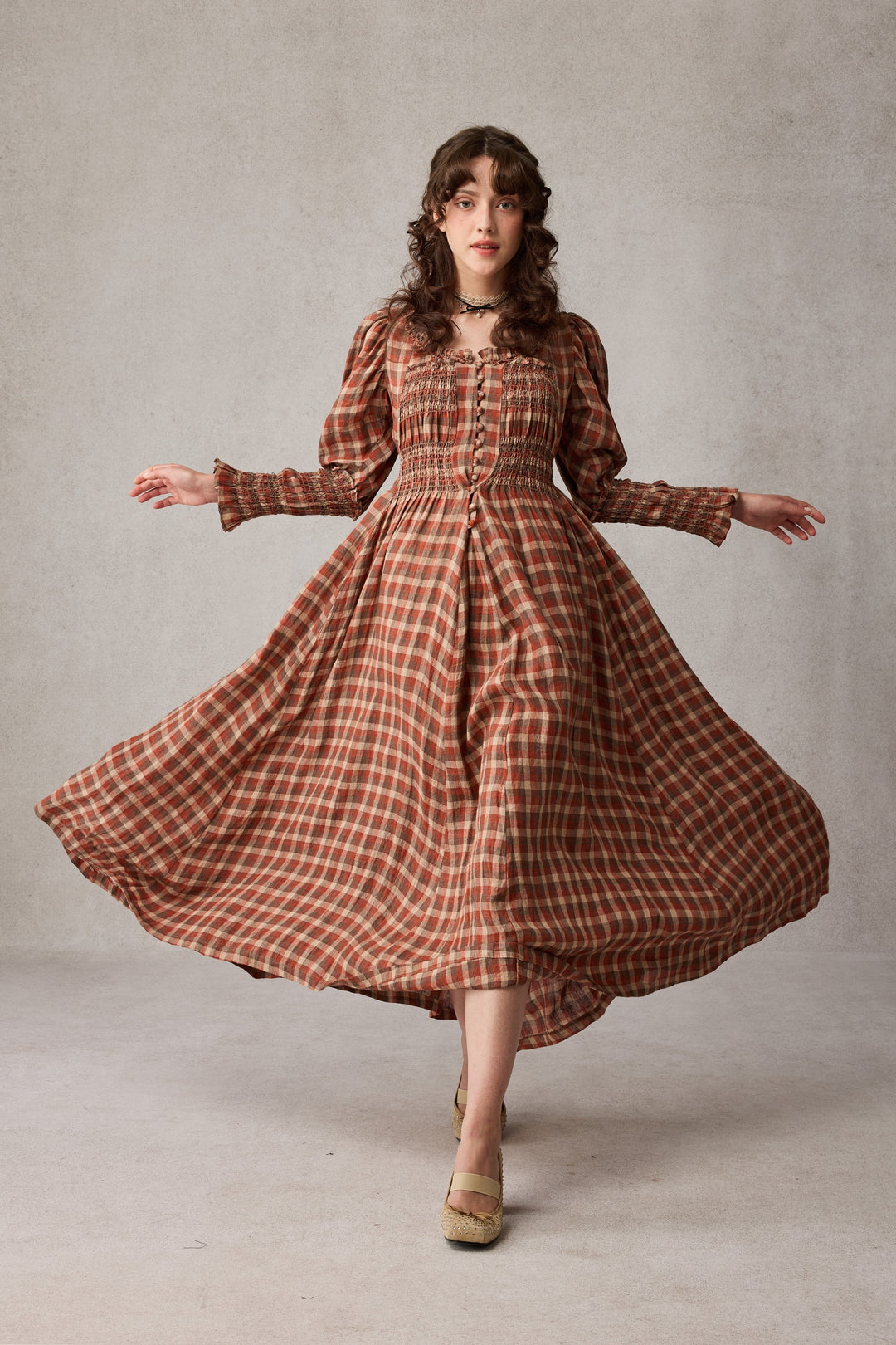 Jasmine 21 |smocking linen dress