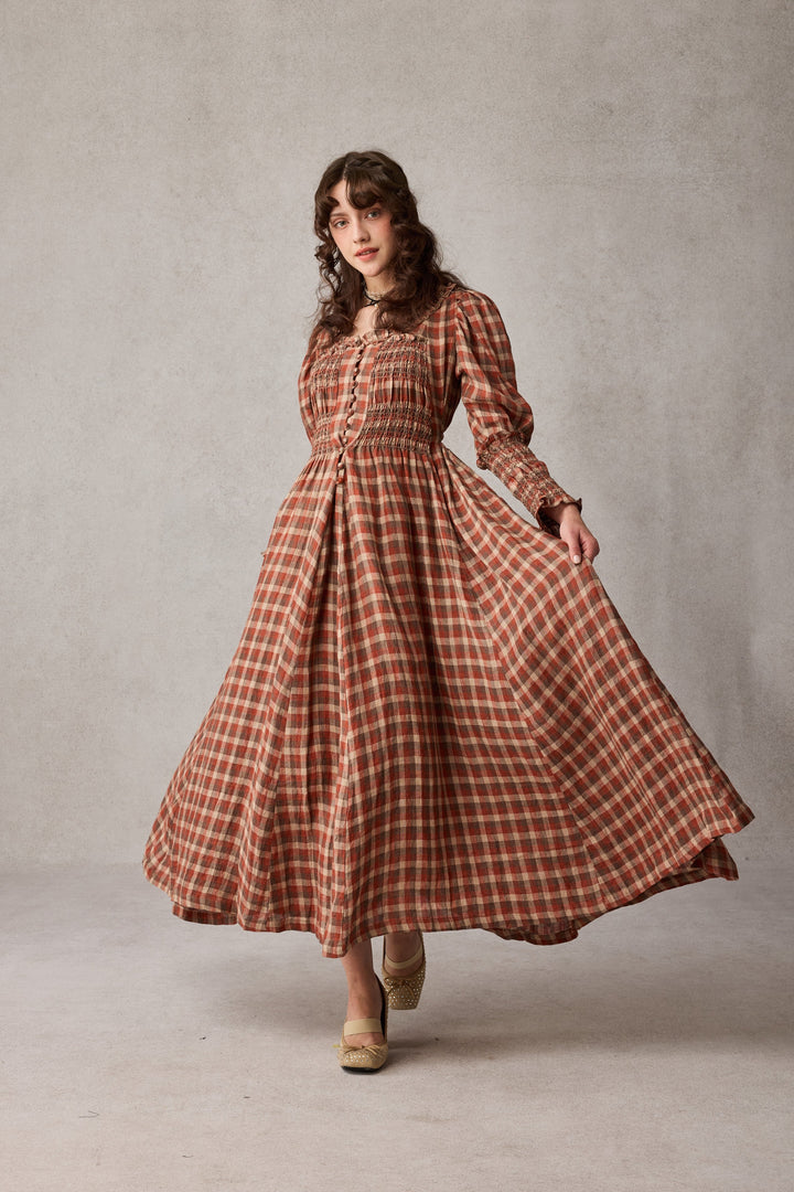 Jasmine 21 |smocking linen dress