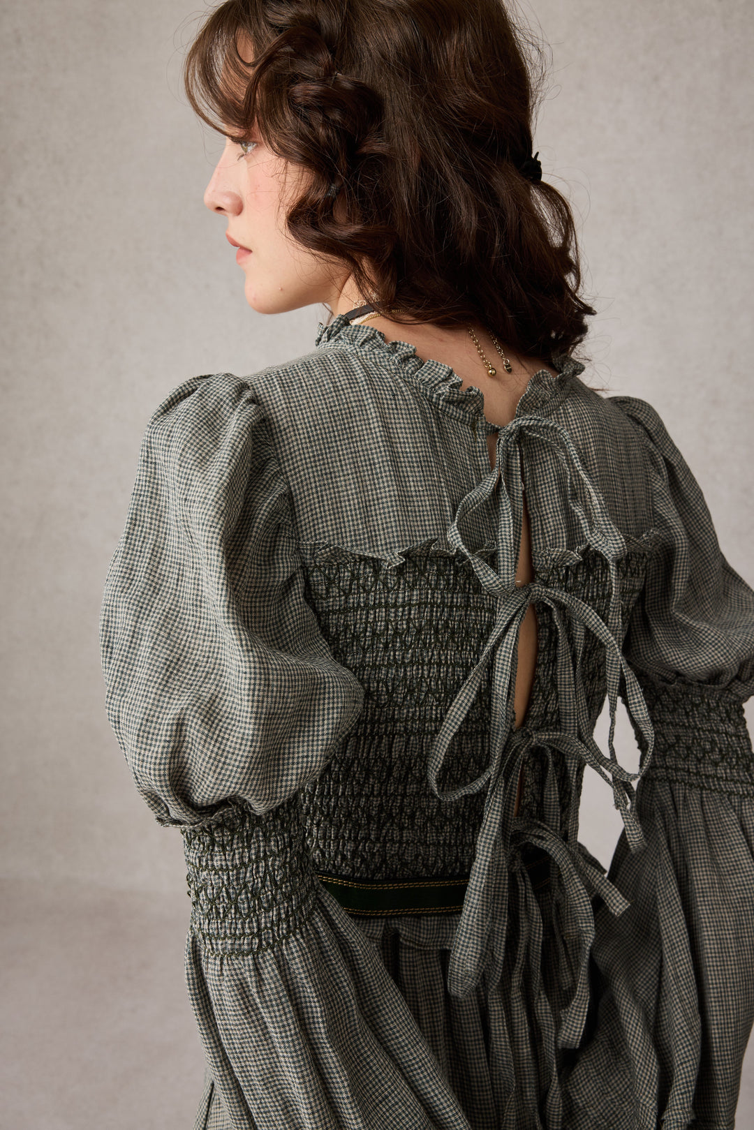 Jane 33 |Edward Smocking Linen Dress Chemise