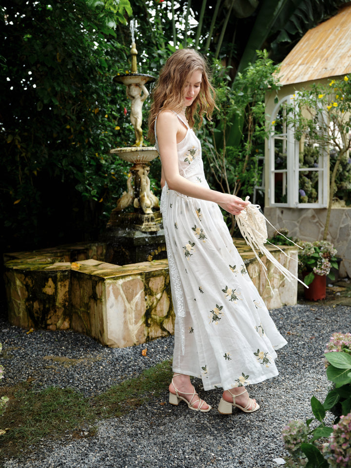 Juliet | Lace & Linen Dress Gown