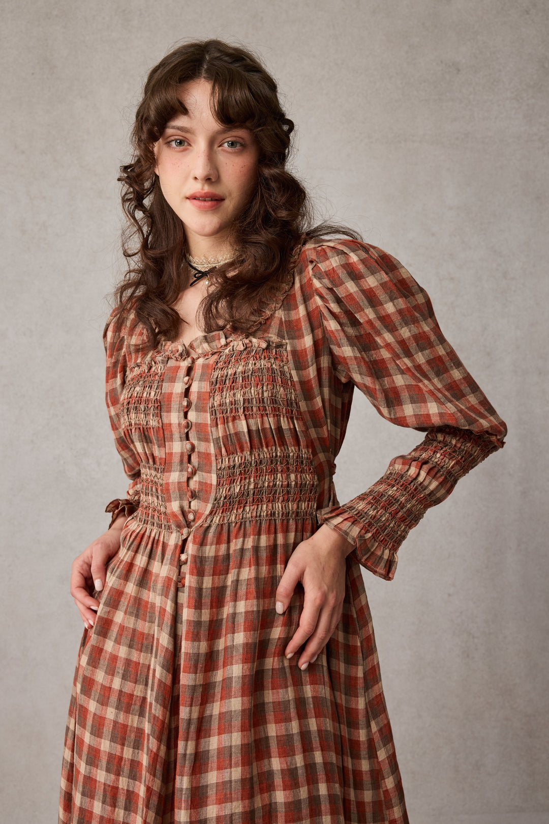 Jasmine 21 |smocking linen dress