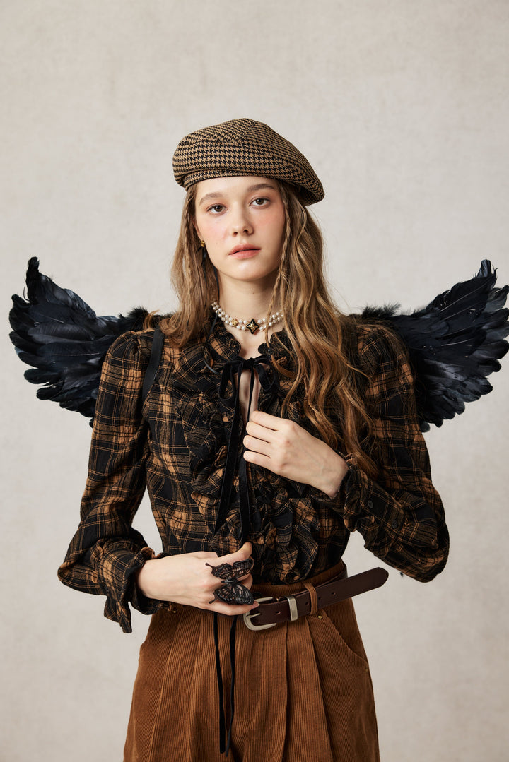 Annie 22 | 100% Wool Puff Sleeve Shirt Blouse