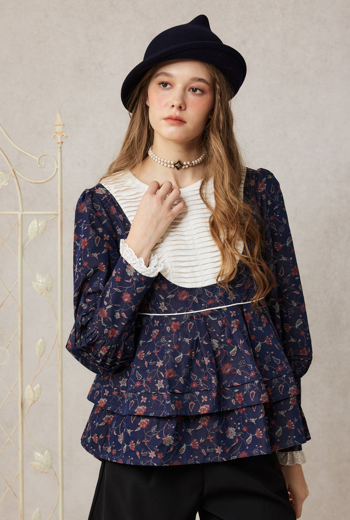 Lydia 18 | Linen Pintucked Puff Sleeve Blouse