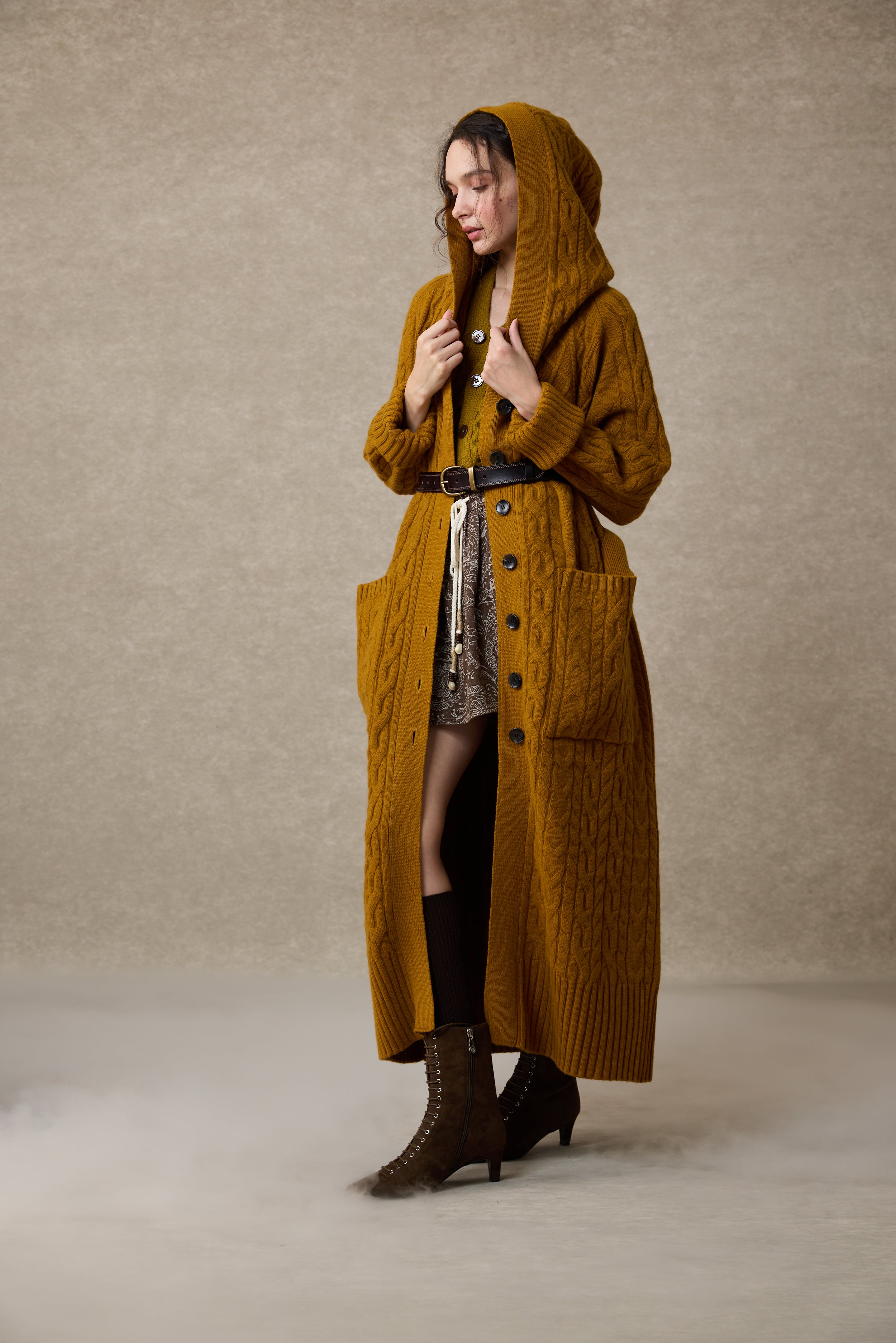 Maxi Hooded Wool Coat Cloak (8 Colors) – Linennaive