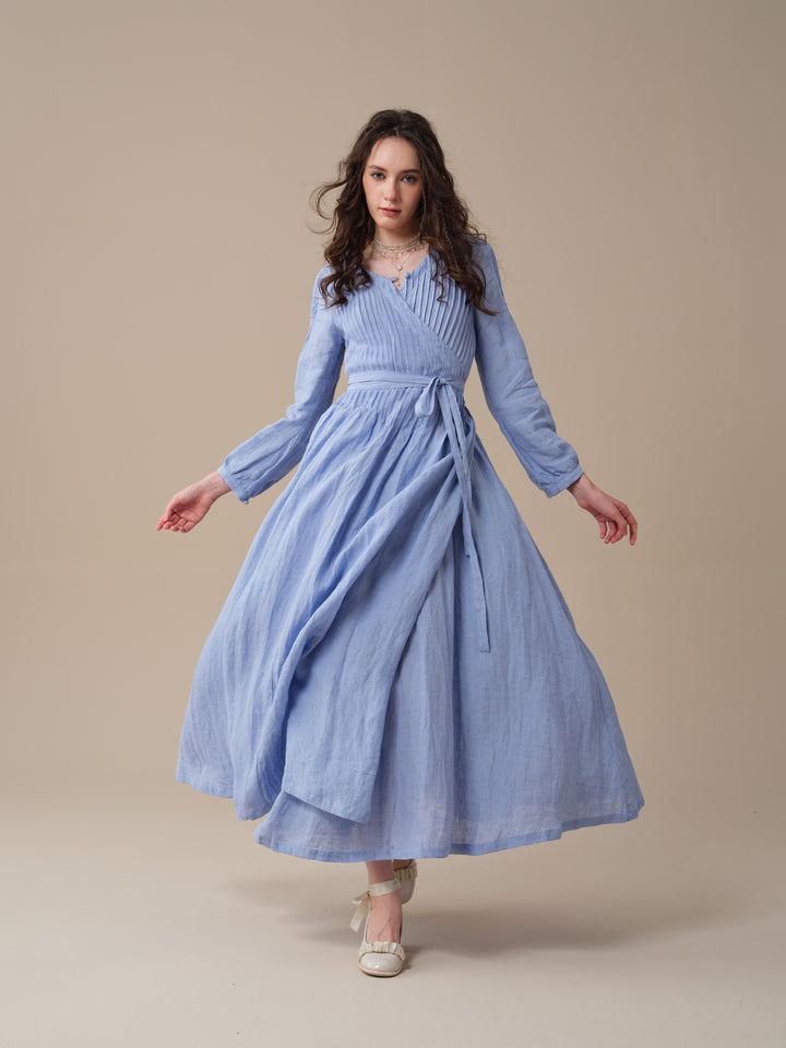 Bluebell 06 | Pintuck Linen Wrap Dress