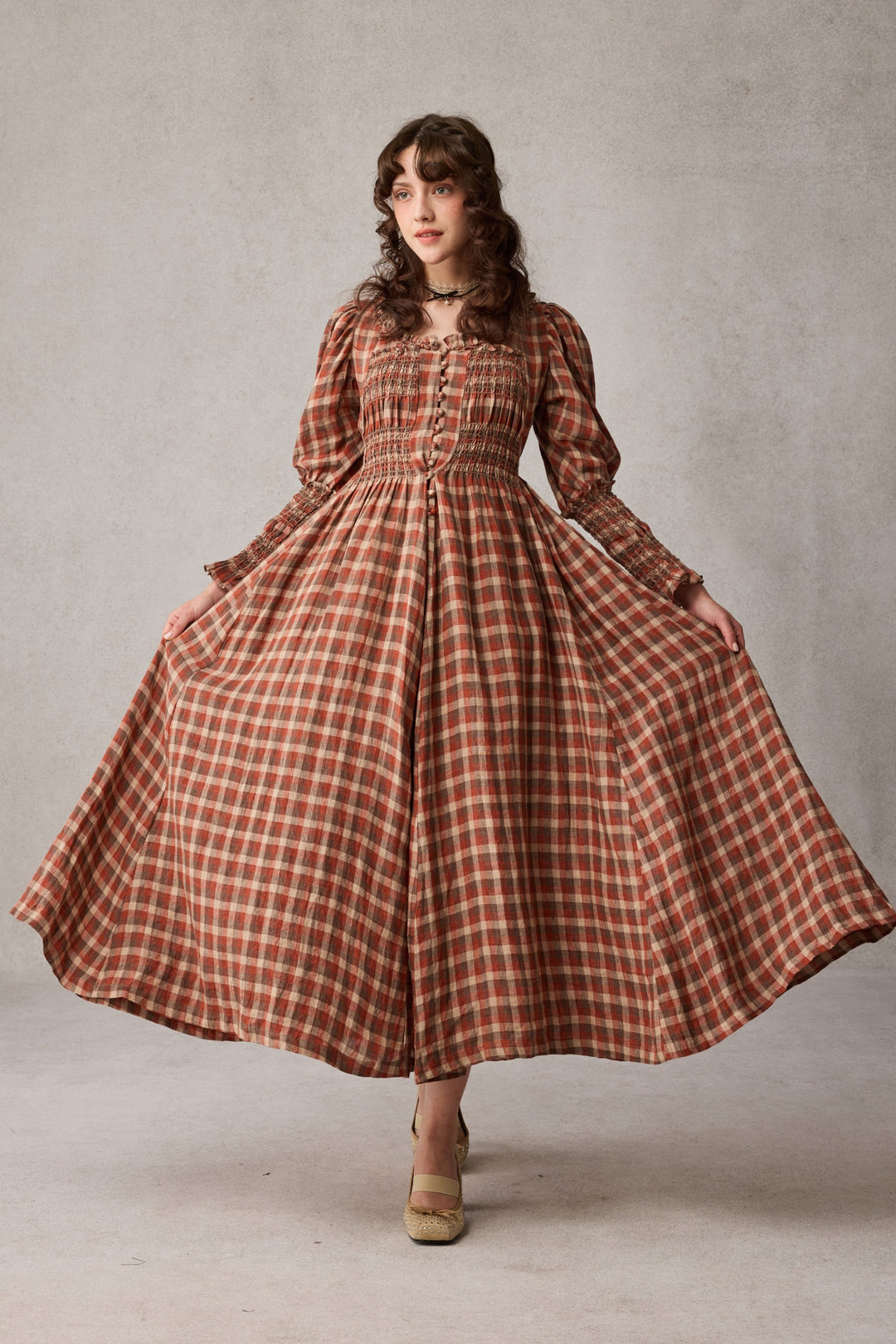 Jasmine 21 |smocking linen dress