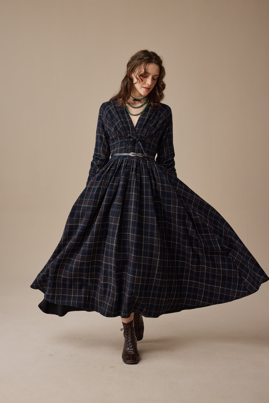 Bette 24 |Gingham 100% Wool Dress