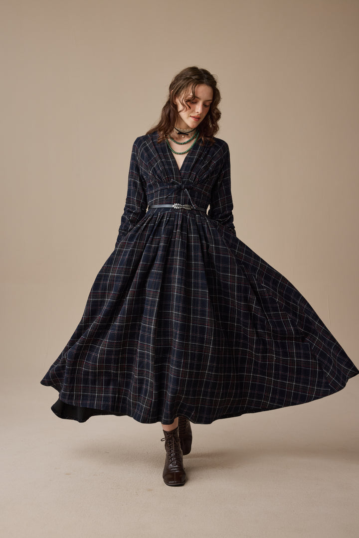 Bette 24 |Gingham 100% Wool Dress