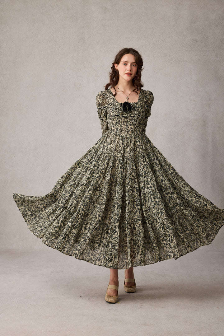 Queena 22 | Empired Maxi linen dress