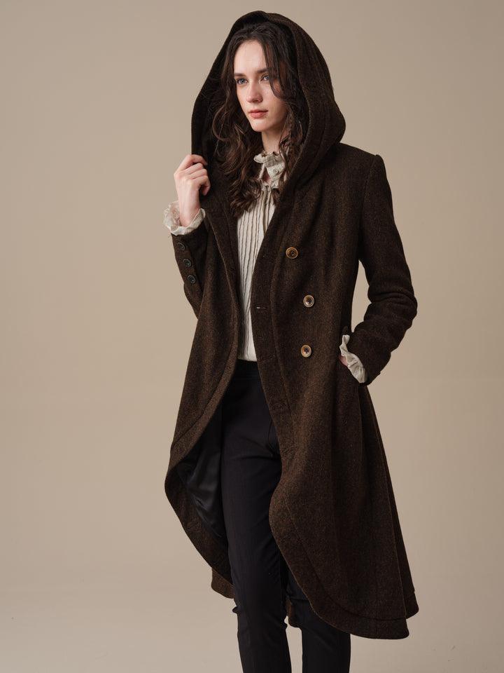 Augusta 02 | Tailored Hooded  100% Wool Coat