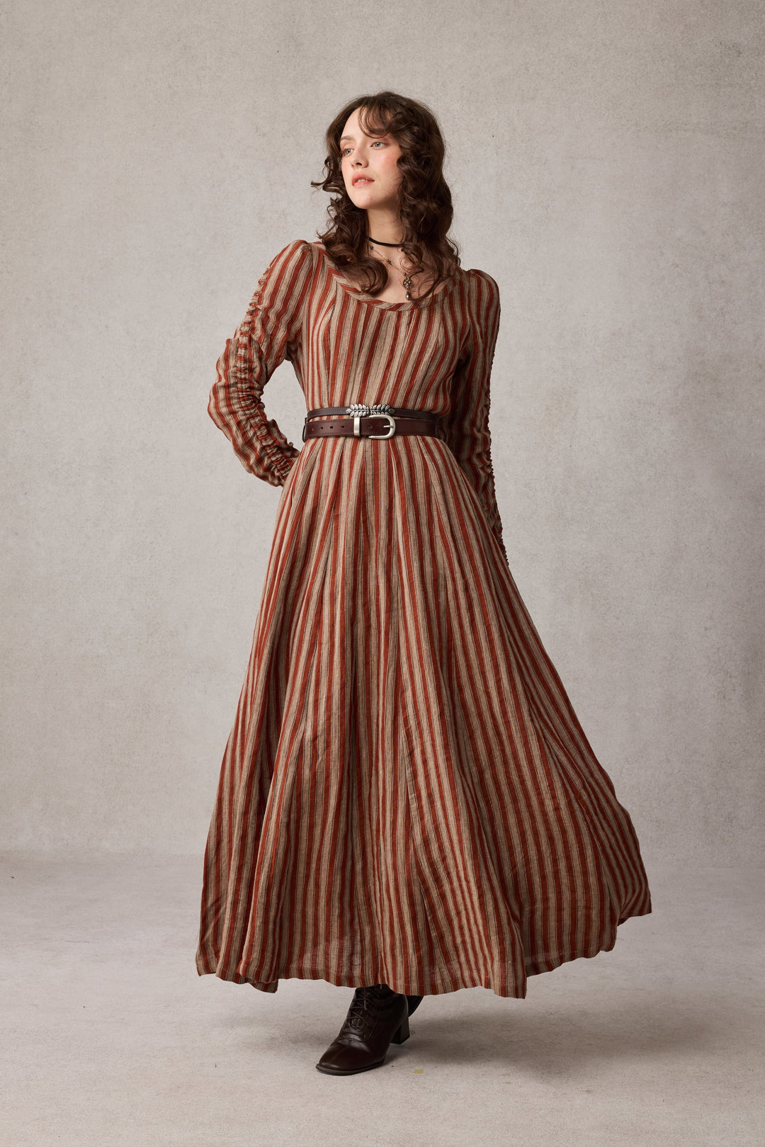 Crystal 17 | Victorian maxi linen dress Golden Saffron / XL Crystal 17 | Victorian maxi linen dress Golden Saffron / XL