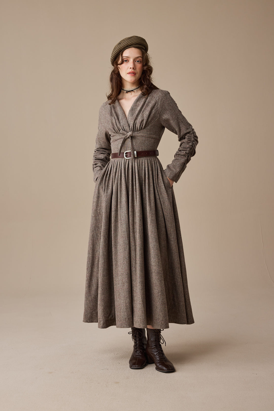 Bette 24 |Gingham 100% Wool Dress