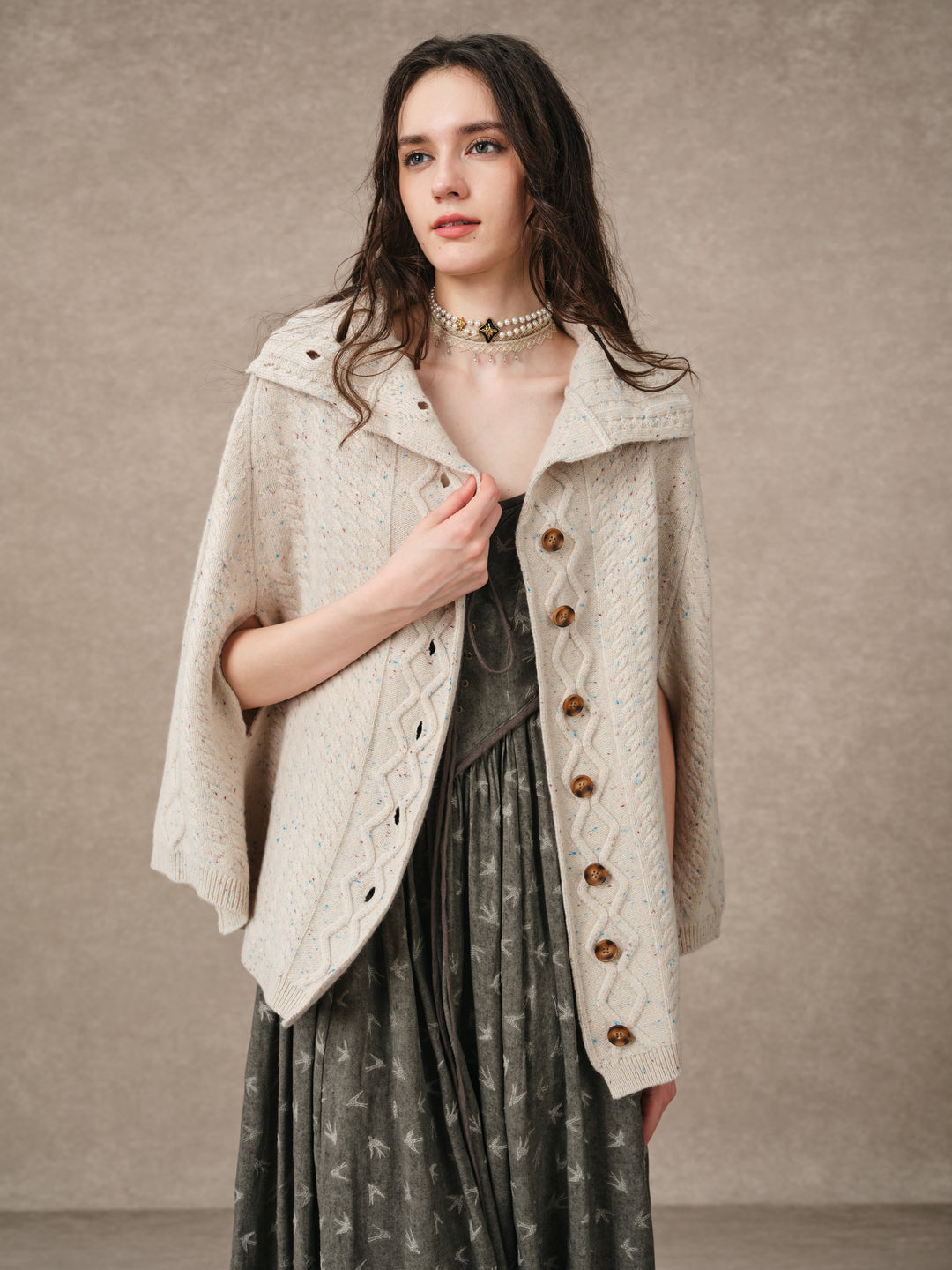 Fleece Cloud | Oversized 100% Wool Knit Poncho