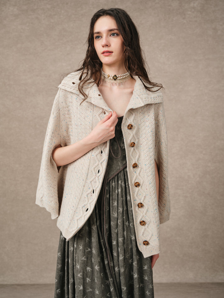Fleece Cloud | Oversized 100% Wool Knit Poncho