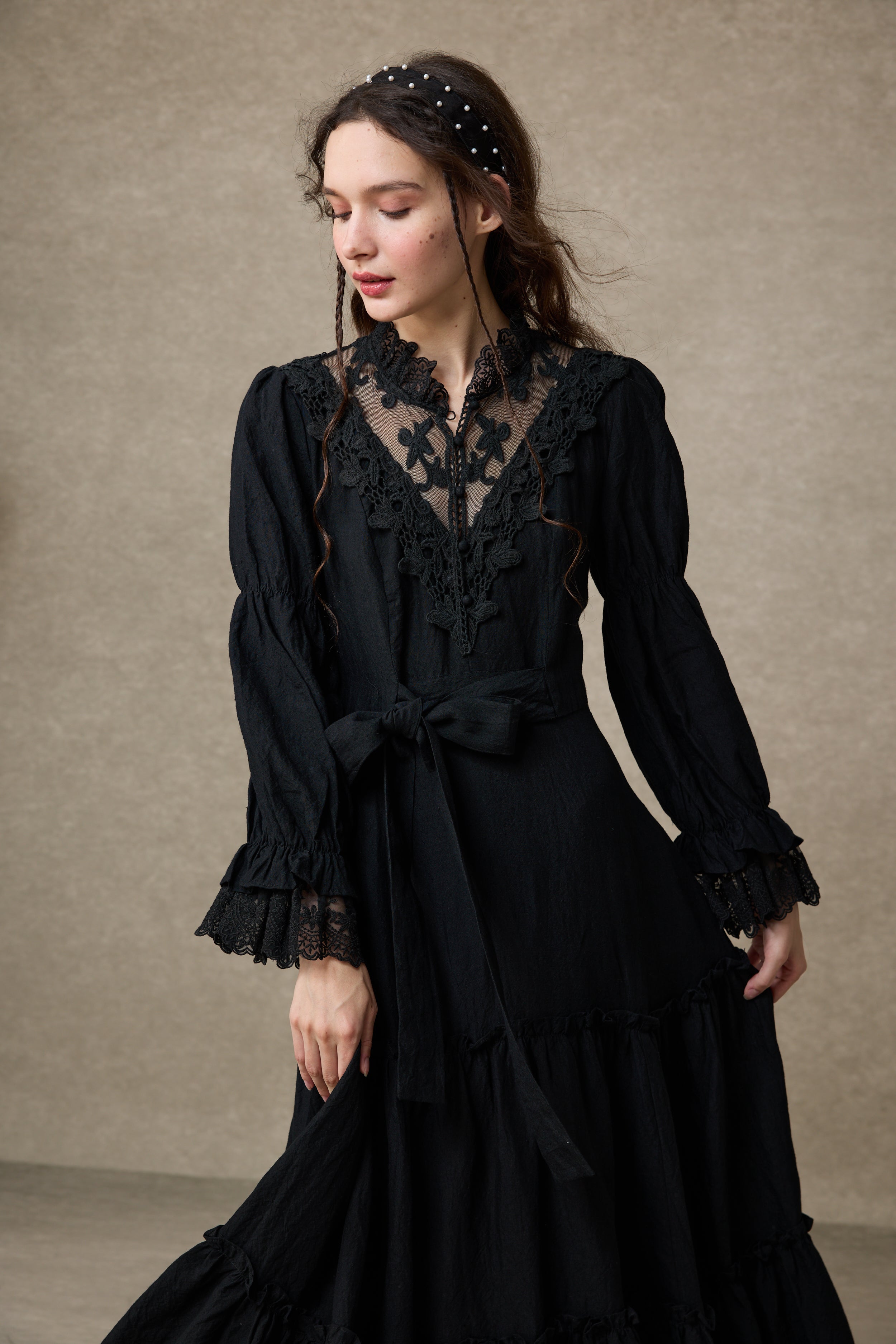 Leona 21 | Lace Maxi Linen Dress – Linennaive