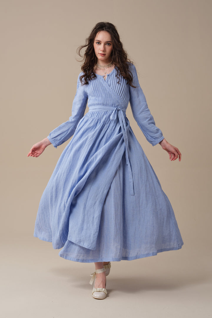 Bluebell 06 | Pintuck Linen Wrap Dress
