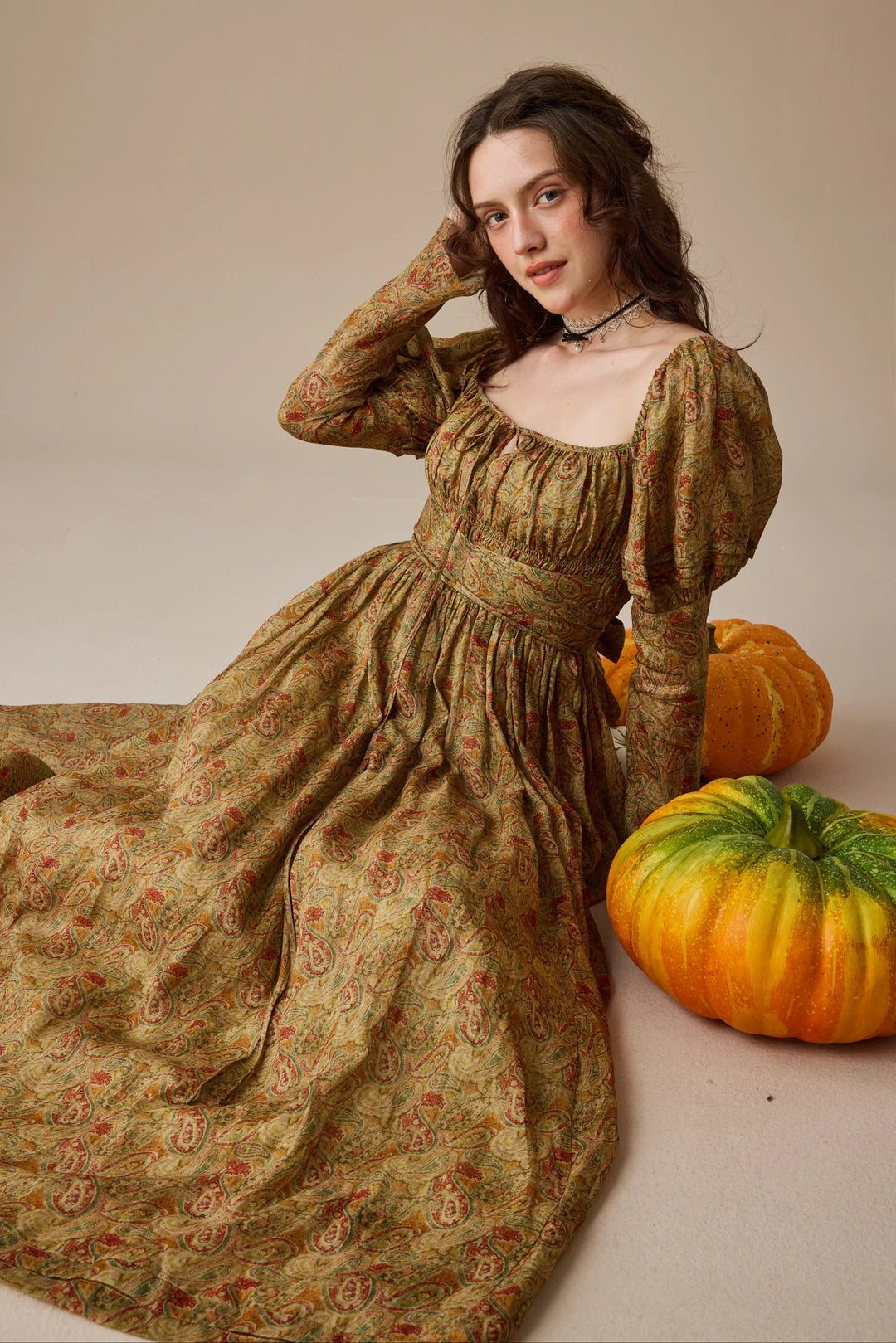 Paisley 11 | Elegant Floral Linen Dress