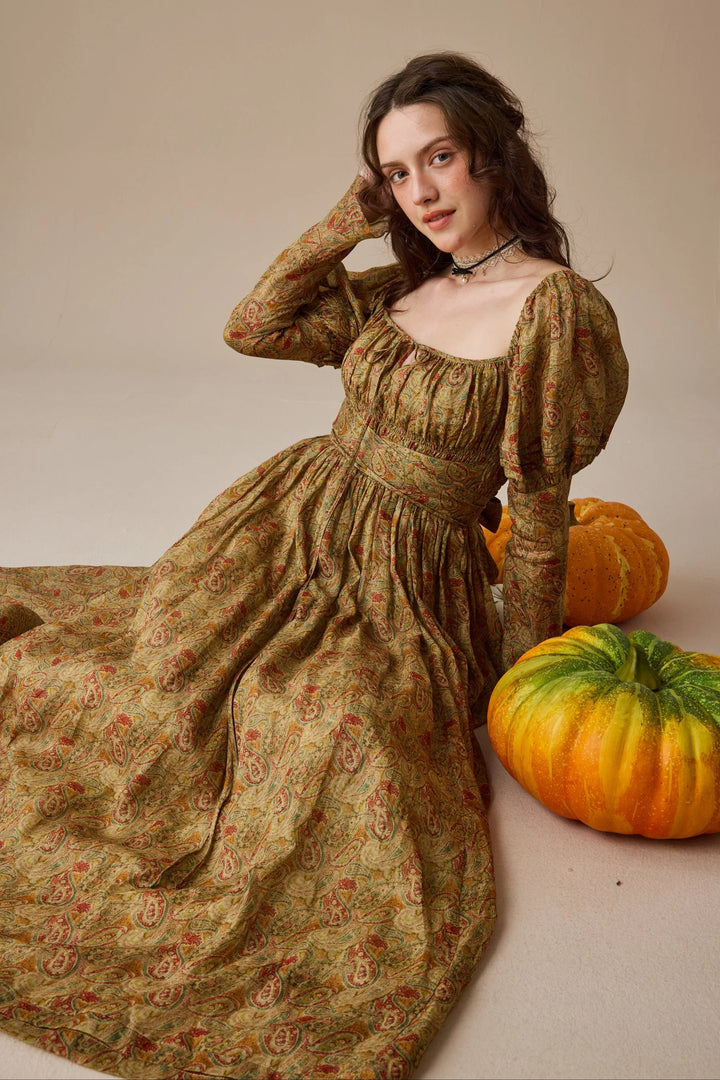 Paisley 11 | Elegant Floral Linen Dress
